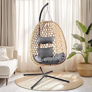 SweDrea Egg Chair with Stand, Patio Wicker Hanging Chair - 1 of 1
