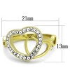 Slickblue Women’s Gold Heart Ring – Clear Synthetic Crystal Detail, Two-Tone Band, Lightweight, Size 5 to 10 - 3 of 4