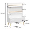 Fontoi Decorative Bookshelf, Kids Bookshelf, Book Toy Storage Organizer, Book Cabinet for Kids' Bedroom Nursery, White, 12.6"*26.77"*36.61" - 2 of 4
