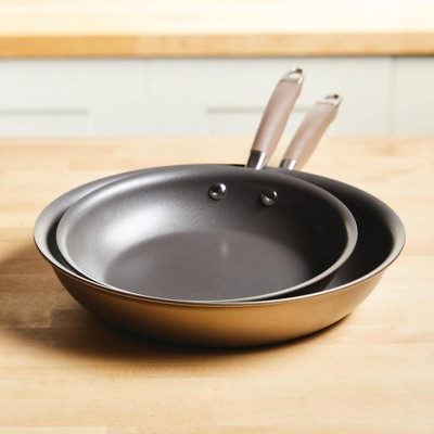 Bronze Hard-Anodized Nonstick Fry Pan Set with Ceramic Coating