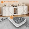 Double Cat Litter Box Enclosure, Hidden Litter Box Furniture for 2 Cats, Wooden Litter Box Enclosure Furniture, Side End Table, TV Stand - 4 of 4