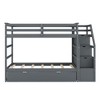 Whisen Twin-Over-Twin Bunk Bed, Bed Frame with Trundle and 3 Storage Stairs - 3 of 4