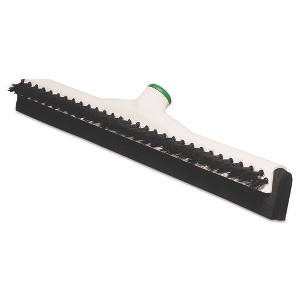 Unger Sanitary Brush with Squeegee, Black Polypropylene Bristles, 18" Brush, Moss Plastic Handle - 1 of 1