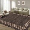 Washable Modern Scalloped Border Bedroom Living Room Rugs, Low Pile Non Slip Floor Carpet for Home - 2 of 4