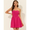 INSPIRE CHIC Women's Strapless Sweetheart Neck Off Shoulder Sleeveless Fit And Flare Mini Party Dress - 2 of 4