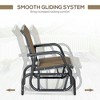 Resenkos Swing Glider Chair,  Outdoor Chair,Outdoor Glider Chair, Steel Swing Chai with Curved Armrests, Brown - 4 of 4