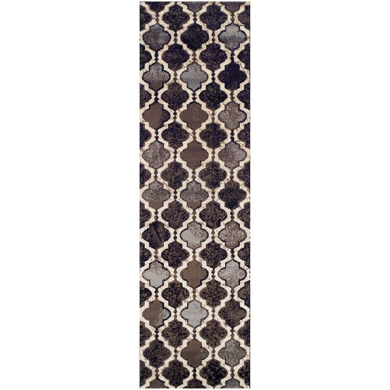 Contemporary Trellis Geometric Indoor Runner or Area Rug by Blue Nile Mills., 1 of 9