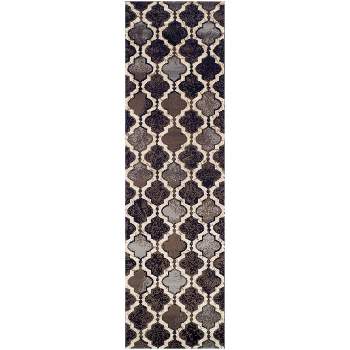 Contemporary Trellis Geometric Indoor Runner or Area Rug by Blue Nile Mills.