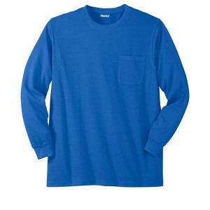 KingSize Men's Big & Tall Shrink-Less Lightweight Long-Sleeve Crewneck Pocket T-Shirt - 1 of 4