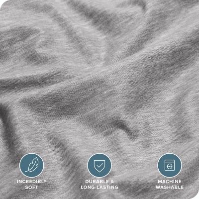 Heather Light Grey Cotton Flannel Twin XL Sheet Set