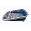 SAMMART 8L (2.11Gallons) Collapsible Plastic Dish Drainer - Foldable Drying Rack - Portable Dinnerware Organizer (Grey/Mist Blue) - 3 of 4