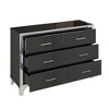 CAVINAS 6 Drawers Dresser for Bedroom,Mirrored Dresser with Metal Handle for Kids Room,Living Room,Entry and Hallway,Black/White - 4 of 4