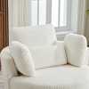 Hrinhom Swivel Barrel Chair,42" W Oversized Corduroy Sofa Chair with Metal Base - 3 of 4