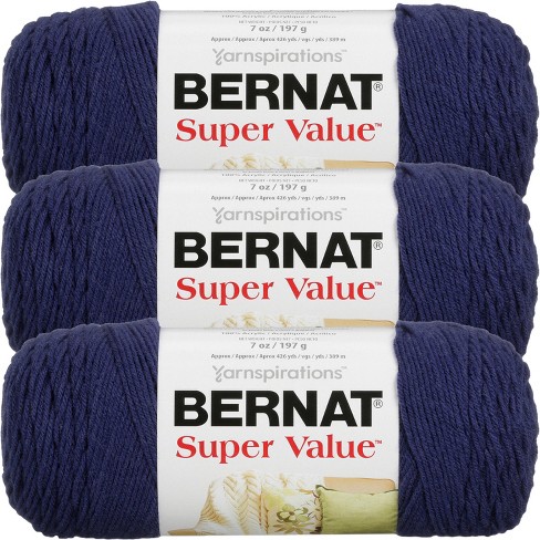 Red Heart Super Saver Black Yarn - 3 Pack of 198g/7oz - Acrylic - 4 Medium  (Worsted) - 364 Yards - Knitting/Crochet