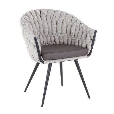 Braided Matisse Contemporary Armchair Black/Gray/Cream - LumiSource