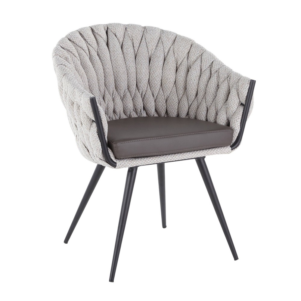 Photos - Chair Braided Matisse Contemporary Armchair Black/Gray/Cream - LumiSource