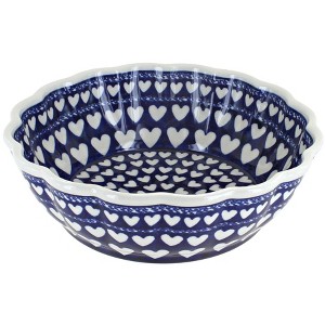 Blue Rose Polish Pottery 1278 Zaklady Medium Scallop Bowl - 1 of 1