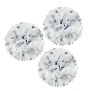 Wrapables 12" Set of 3 Tissue Pom Poms Party Decorations - 1 of 4