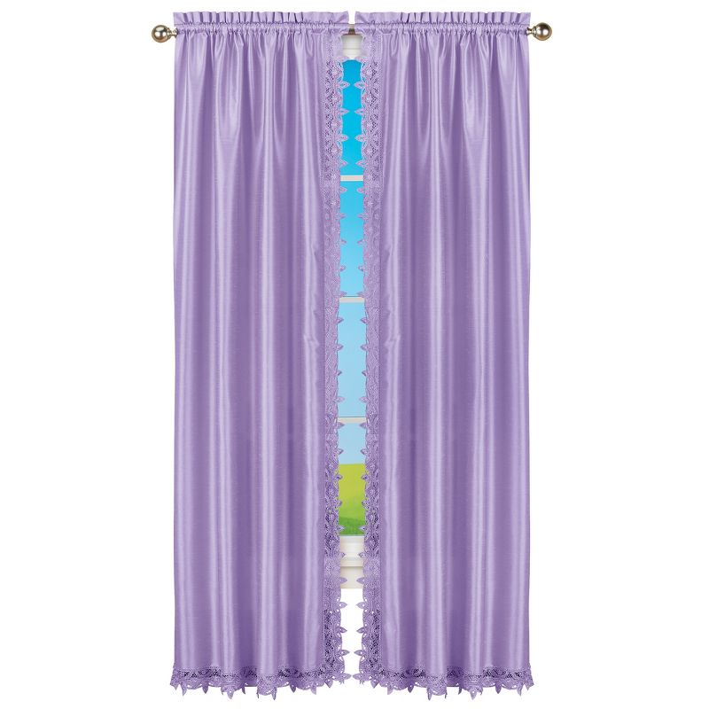 Collections Etc Elegant Lace Trim Curtains, 1 of 5