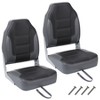 2 Pack Folding Boat Seats, High Back Fishing Boat Seat, Comfortable Boat Chairs with Thick Sponge Padding and Hinge for Sightseeing Boat, Speedboat - 4 of 4