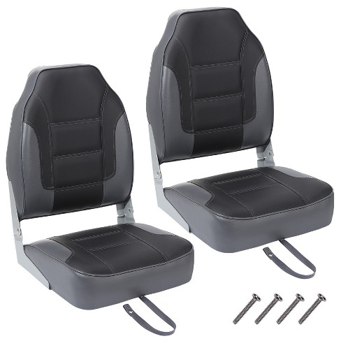 Whizmax 2 Pack Boat Seats High Back folding Boat Seats Stainless Steel Screws Included fold down Fishing Boat Chair With Thickened Sponge Padding And Hinge For Sightseeing Boat speedboat Canoe Target