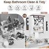 Wall-Mounted Bathroom Cabinet with Sliding Barn Door and Adjustable Shelf, Farmhouse-Style Over-Toilet Storage with Towel Bar, Suitable for Bathroom - 4 of 4