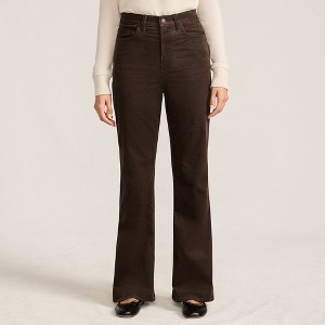 Lands' End Women's Corduroy High Rise Classic Flare Pants - 1 of 4