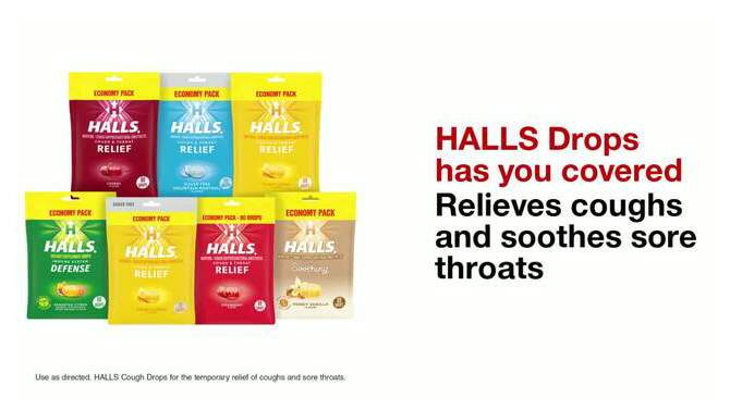 Halls Cough Drops - Cherry - 80ct, 2 of 13, play video
