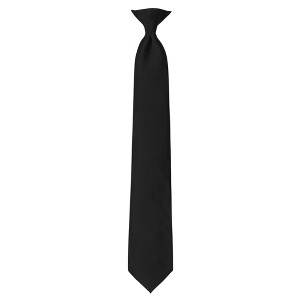 Jacob Alexander Men's Solid Color Pre-Tied Clip-On Uniform Neck Tie with Buttonholes - 1 of 4