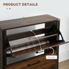 Kumasinova Shoe Cabinet with 2-Flip Drawers Modern Freestanding Shoe Storage Cabinet with Metal Handles and Metal Legs for Entryway,Hallway,Brown - 4 of 4