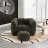 Sapphtopaz Soft Chenille Bean Bag Chair with Footstool Lazy Sofa Chair Bean Bag Chairs for Adults Stuffed High Resilient Foam for Gaming, Watching TV - 3 of 4