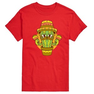 Men's - Instant Message - Cactus Sombrero Short Sleeve Graphic T-Shirt - 1 of 4