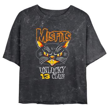 Juniors Womens Misfits Unlucky 13 Club Cat T-Shirt