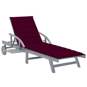 vidaXL Patio Sun Lounger with Cushion Solid Wood Acacia - 1 of 4