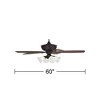 Casa Vieja 60" Montego Traditional Indoor Ceiling Fan 5 Blade Marbleized Glass LED Light Bronze Finish Brown Teak Finish Blades Bedroom Living Room - 4 of 4