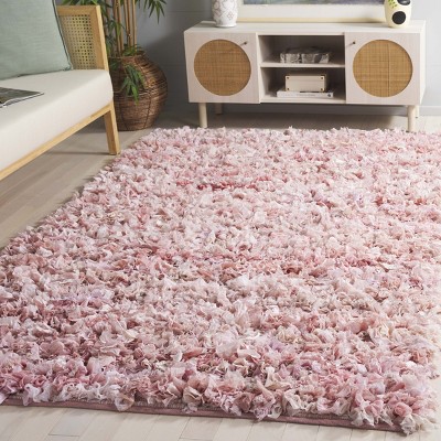 Rio Shag Light Pink Handmade Rectangular Area Rug