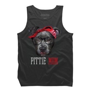 Men's Design By Humans Mother's Day Pittie Mom Pitbull Dog Lovers By dandingroz Tank Top - 1 of 2