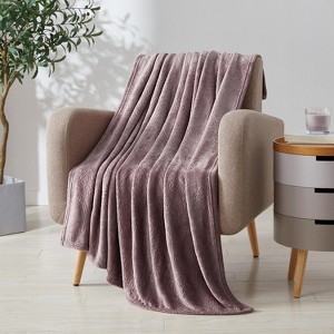Kate Aurora Ultra Soft & Plush Ogee Damask Fleece Throw Blanket Covers - 50 in. W x 60 in. L - 1 of 4