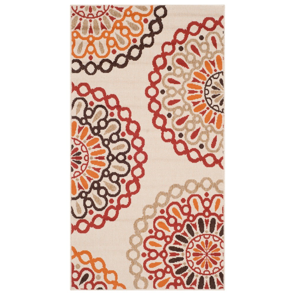 4' x 5'7in Mayleen Outdoor Rug Cream/Red - Safavieh