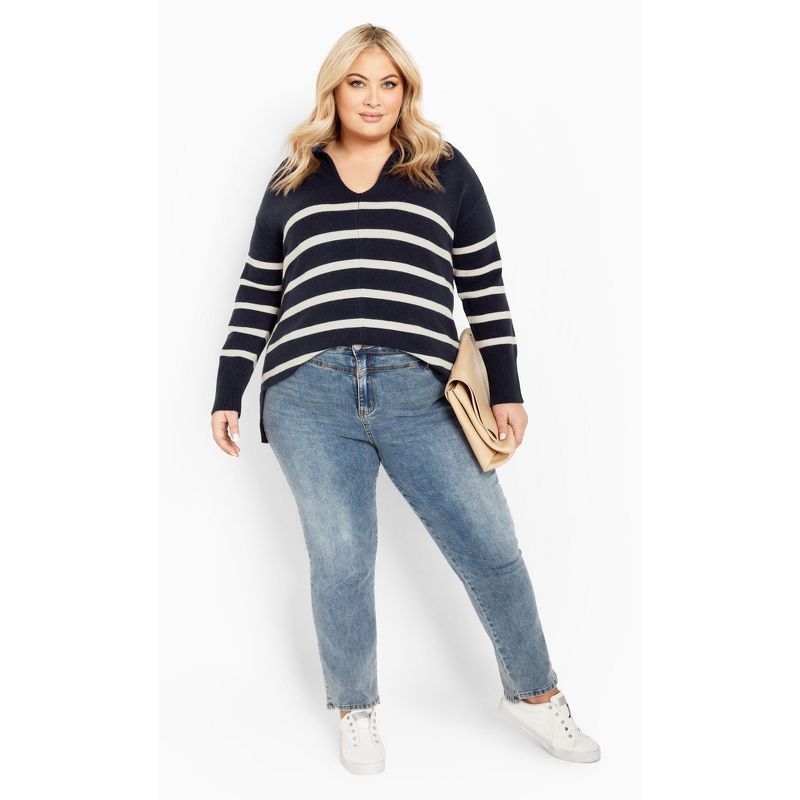 Women's Plus Size Mara Sweater - navy | AVENUE, 2 of 8