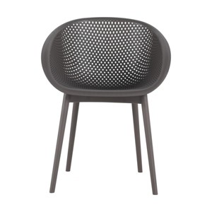 GlasFlength Accent Chairs Modern Stackable Lounge Chairs All Weather Construction For Indoor Outdoor Spaces, Gray, 23.23"*23.23"*30.91" - 1 of 4