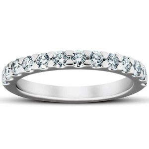 Pompeii3 3/4Ct Diamond Wedding Womens Ring Anniversary Stackable Band 14k White Gold - 1 of 4