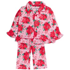 RuffleButts Toddler Girls Holiday Ruffle Flare Pajama Set - 1 of 4