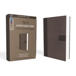NIV, Super Giant Print Reference Bible, Giant Print, Imitation Leather, Gray, Red Letter Edition - Large Print by  Zondervan (Leather Bound) - 1 of 1