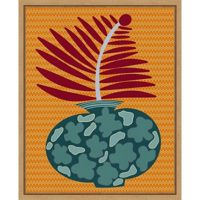Snappy Botanical II Abstract Floral Canvas Art with Maple Frame