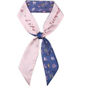 INSPIRE CHIC Women's Striped Printed Skinny Long Satin Silky Neck Scarves 1Pc - 1 of 4