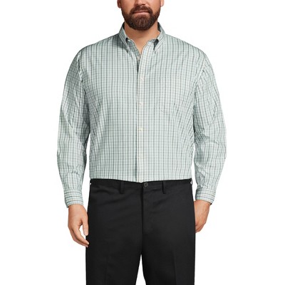 Lands' End Men's Traditional Fit Solid No Iron Supima Pinpoint Buttondown Collar Dress Shirt