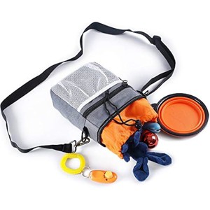 rabbitgoo  for Small Large Pets Adjustable Dogs Treat Training Bag with  Carries Pet Toys, Kibble, Treats ¨C Grey - 1 of 1