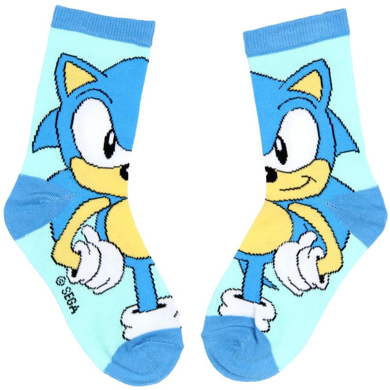 Sega Sonic The Hedgehog Boys' Socks Tails And Sonic 2 Pairs Athletic Crew Socks Multicoloured, 3 of 4