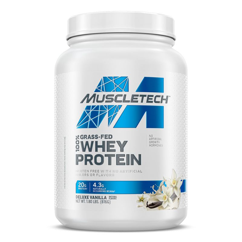 MuscleTech Grass Fed 100% Whey Protein Powder - Vanilla - 28.8oz, 1 of 5